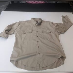 Duluth Size XL Khaki Long Sleeved Button Down